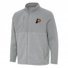 Indiana Pacers Antigua Gray Daily Fused Full-Zip Jacket