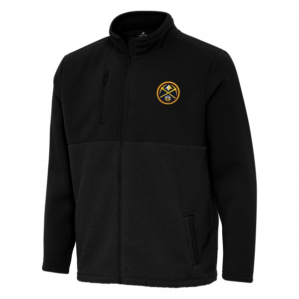 Denver Nuggets Antigua Black Daily Fused Full-Zip Jacket