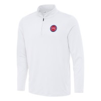 Detroit Pistons Antigua White Reprocess Quarter-Zip Top