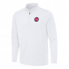 Detroit Pistons Antigua White Reprocess Quarter-Zip Top