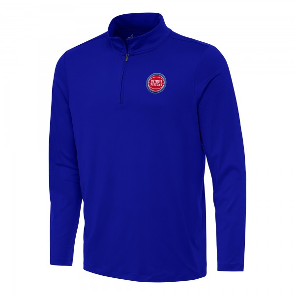 Detroit Pistons Antigua Blue Reprocess Quarter-Zip Top