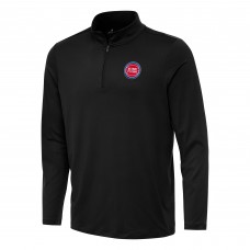 Detroit Pistons Antigua Black Reprocess Quarter-Zip Top