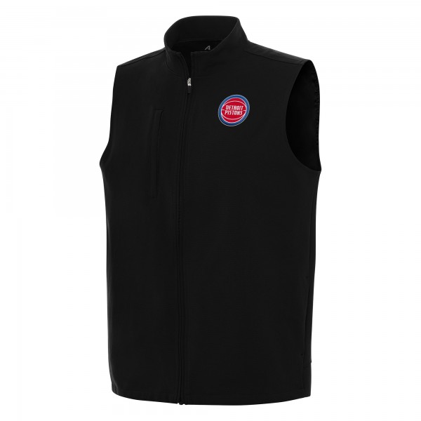 Detroit Pistons Antigua Black Regard Full-Zip Vest