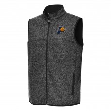 Indiana Pacers Antigua Heather Black Fortune Full-Zip Vest