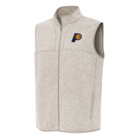 Indiana Pacers Antigua Oatmeal Fortune Full-Zip Vest