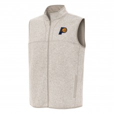 Indiana Pacers Antigua Oatmeal Fortune Full-Zip Vest