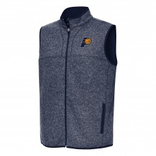 Indiana Pacers Antigua Heather Navy Fortune Full-Zip Vest