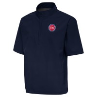 Detroit Pistons Antigua Navy Brisk Quarter-Zip Windbreaker