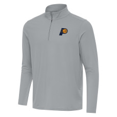 Indiana Pacers Antigua Gray Intent Quarter-Zip Top