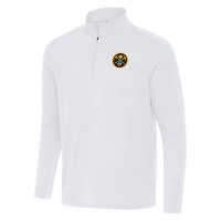 Denver Nuggets Antigua White Intent Quarter-Zip Top