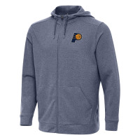 Indiana Pacers Antigua Heather Navy Effortless Full-Zip Hoodie Jacket