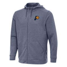 Indiana Pacers Antigua Heather Navy Effortless Full-Zip Hoodie Jacket