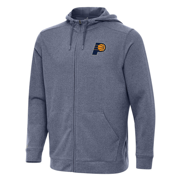 Indiana Pacers Antigua Heather Navy Effortless Full-Zip Hoodie Jacket