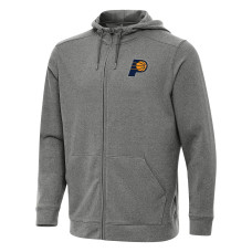 Indiana Pacers Antigua Heather Charcoal Effortless Full-Zip Hoodie Jacket