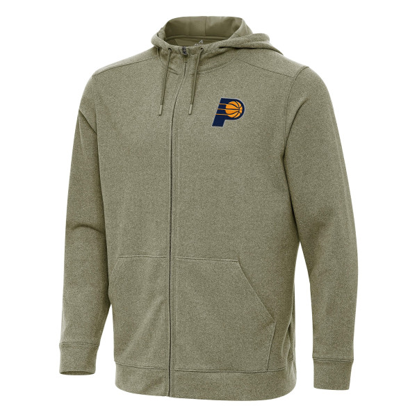 Indiana Pacers Antigua Olive Effortless Full-Zip Hoodie Jacket