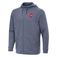 Detroit Pistons Antigua Heather Navy Effortless Full-Zip Hoodie Jacket
