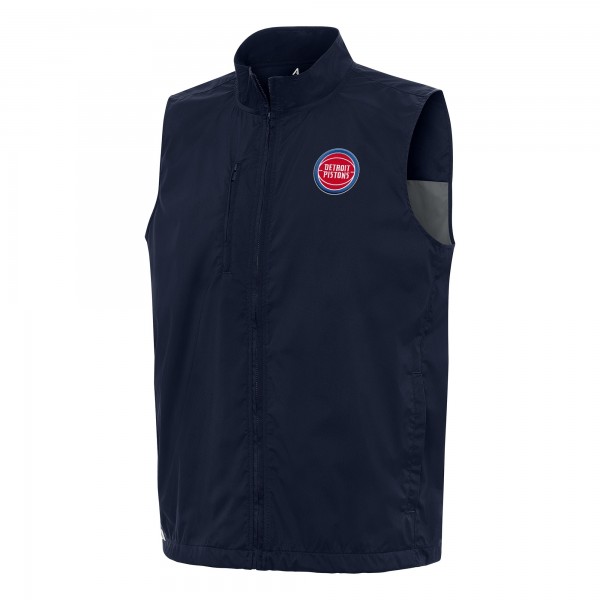 Detroit Pistons Antigua Navy Brisk Full-Zip Vest