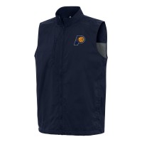 Indiana Pacers Antigua Navy Brisk Full-Zip Vest
