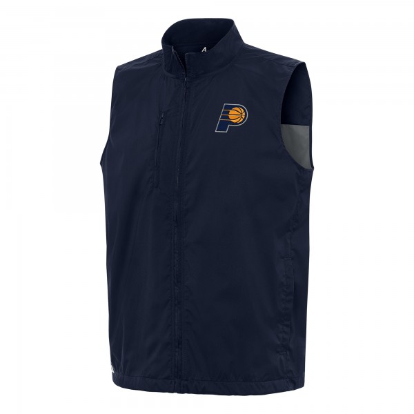 Indiana Pacers Antigua Navy Brisk Full-Zip Vest