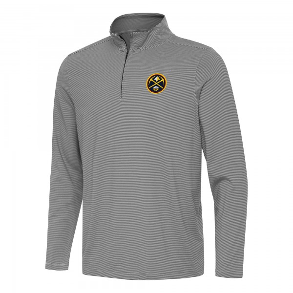 Denver Nuggets Antigua Black Twine Quarter-Zip Top