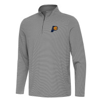 Indiana Pacers Antigua Black Twine Quarter-Zip Top