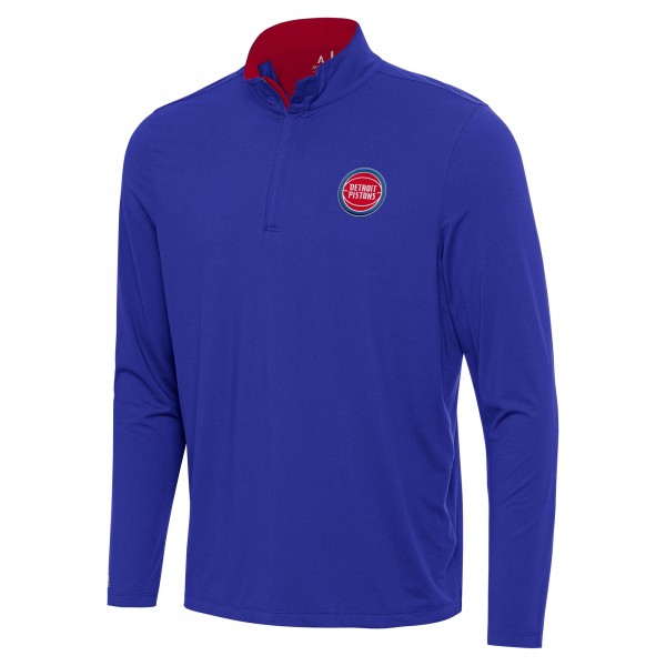 Detroit Pistons Antigua Blue Content Quarter-Zip Top