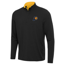 Indiana Pacers Antigua Black/Gold Content Quarter-Zip Top