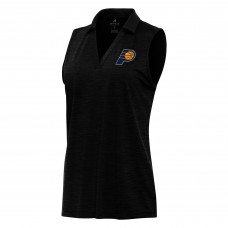 Женская Indiana Pacers Antigua Heather Black Layout Sleeveless V-Neck Polo