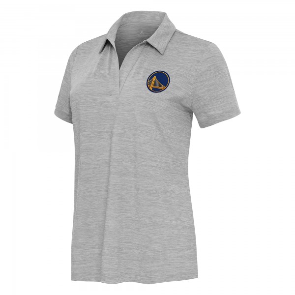 Поло Golden State Warriors Antigua Womens Layout V-Neck - Heather Gray