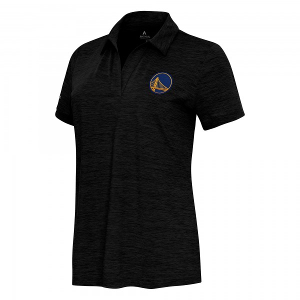 Поло Golden State Warriors Antigua Womens Layout V-Neck - Heather Black