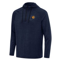 Indiana Pacers Antigua Heather Navy Spikes Raglan Quarter-Zip Hoodie