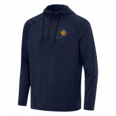 Indiana Pacers Antigua Heather Navy Spikes Raglan Quarter-Zip Hoodie