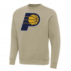 Indiana Pacers Antigua Khaki Victory Crewneck Pullover Sweatshirt
