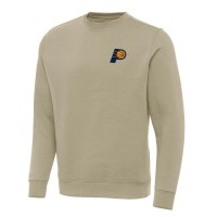 Indiana Pacers Antigua Khaki Victory Crewneck Pullover Sweatshirt