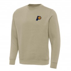 Indiana Pacers Antigua Khaki Victory Crewneck Pullover Sweatshirt