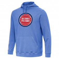Detroit Pistons Antigua Heather Blue Cloud Pullover Hoodie
