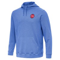 Detroit Pistons Antigua Heather Blue Cloud Pullover Hoodie
