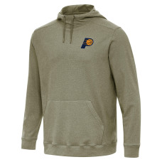 Indiana Pacers Antigua Heather Olive Cloud Pullover Hoodie
