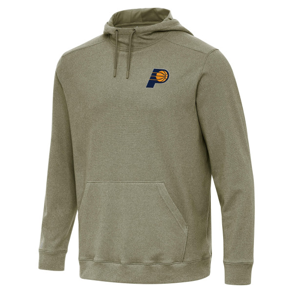 Indiana Pacers Antigua Heather Olive Cloud Pullover Hoodie