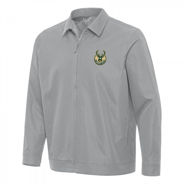 Кофта на молнии Milwaukee Bucks Antigua Pivot - Gray