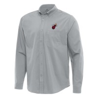 Рубашка Miami Heat Antigua Gray Flight Woven Tri-Blend