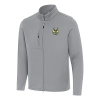 Кофта на молнии Milwaukee Bucks Antigua Objection Double-Peached - Gray