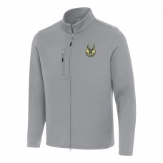 Кофта на молнии Milwaukee Bucks Antigua Objection Double-Peached - Gray