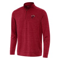 Miami Heat Antigua Cardinal Bright Quarter-Zip Top
