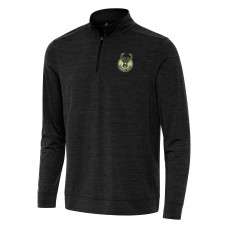 Кофта на короткой молнии Milwaukee Bucks Antigua Bright - Heather Black