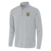 Кофта на короткой молнии Milwaukee Bucks Antigua Bright - Heather Gray