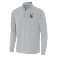 Кофта на короткой молнии Milwaukee Bucks Antigua Bright - Heather Gray