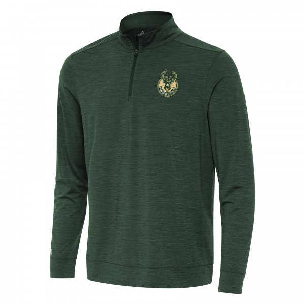 Кофта на короткой молнии Milwaukee Bucks Antigua Bright - Hunter Green