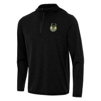 Толстовка на короткой молнии Milwaukee Bucks Antigua Tidy - Heather Black