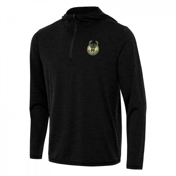 Толстовка на короткой молнии Milwaukee Bucks Antigua Tidy - Heather Black